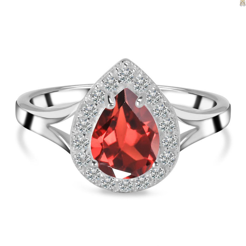 Garnet & White Topaz Ring GAR-RDR-2253.