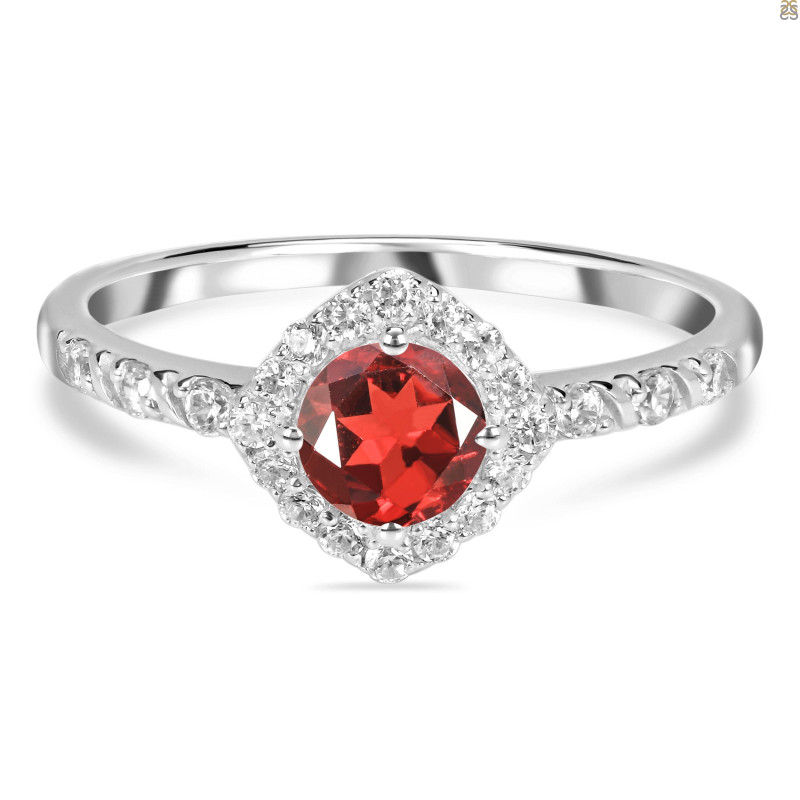 Garnet & White Topaz Ring GAR-RDR-2260.