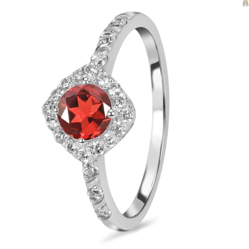 Garnet & White Topaz Ring GAR-RDR-2260.