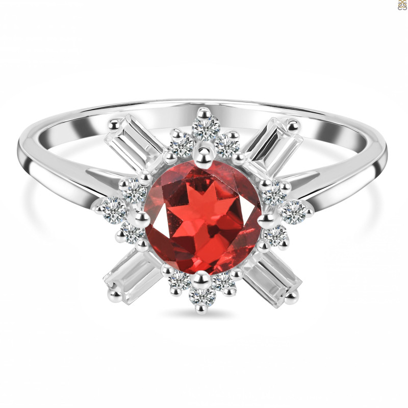 Garnet & White Topaz Ring GAR-RDR-2264.