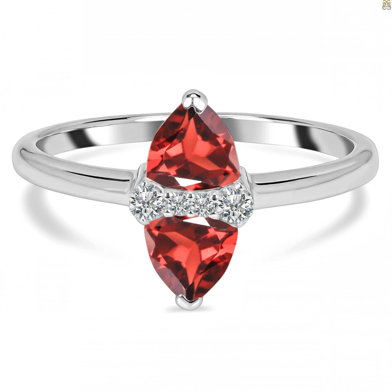 Garnet & White Topaz Ring GAR-RDR-2266.