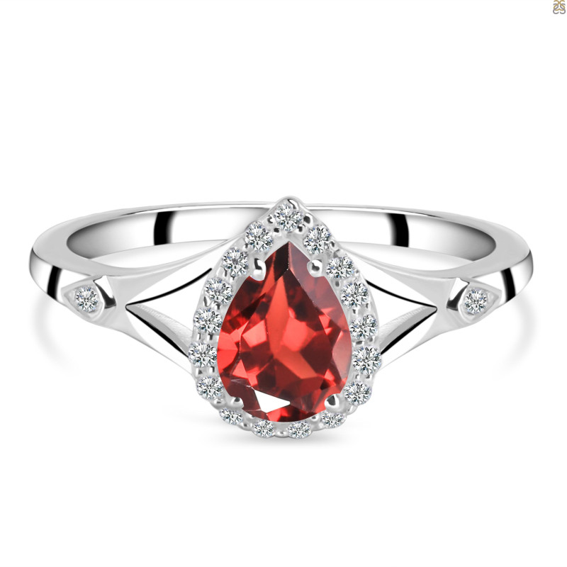 Garnet & White Topaz Ring GAR-RDR-2271.