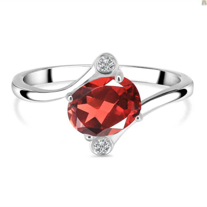 Garnet & White Topaz Ring GAR-RDR-3264.