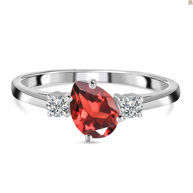 Garnet & White Topaz Ring GAR-RDR-2285.