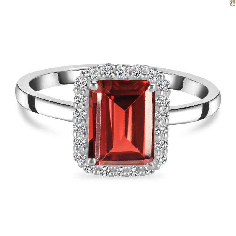 Garnet & White Topaz Ring GAR-RDR-2302.