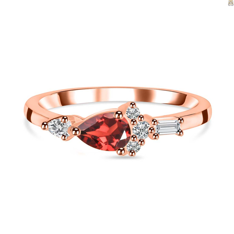 Garnet & White Topaz Ring GAR-RDR-2389.