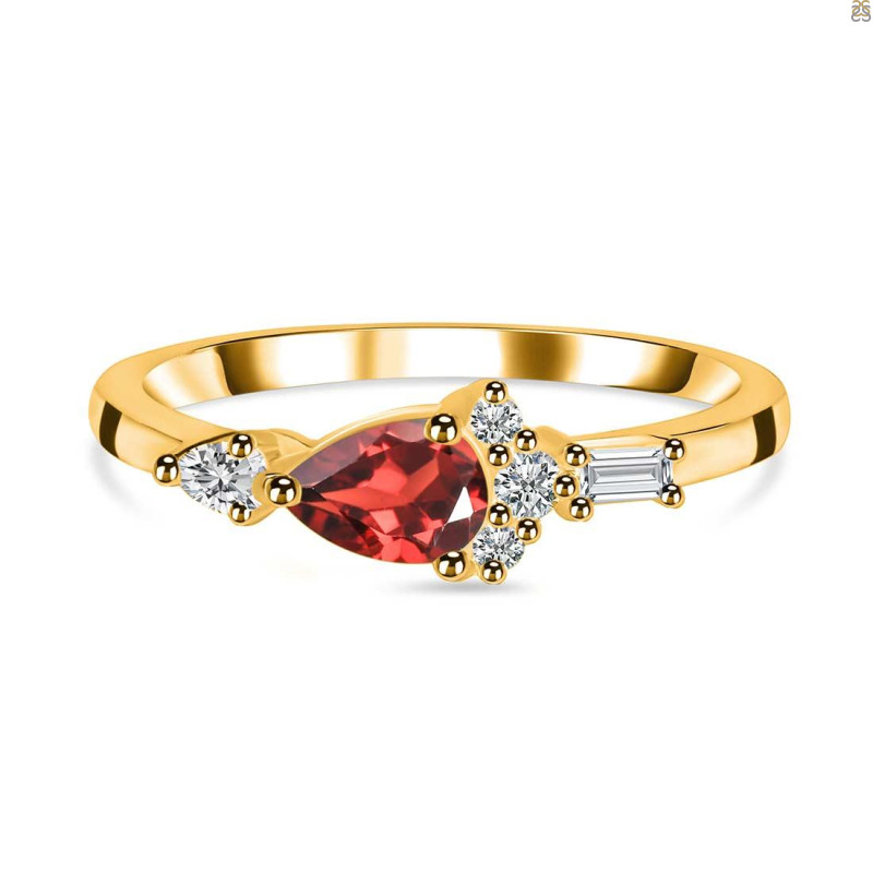 Garnet & White Topaz Ring GAR-RDR-2389.