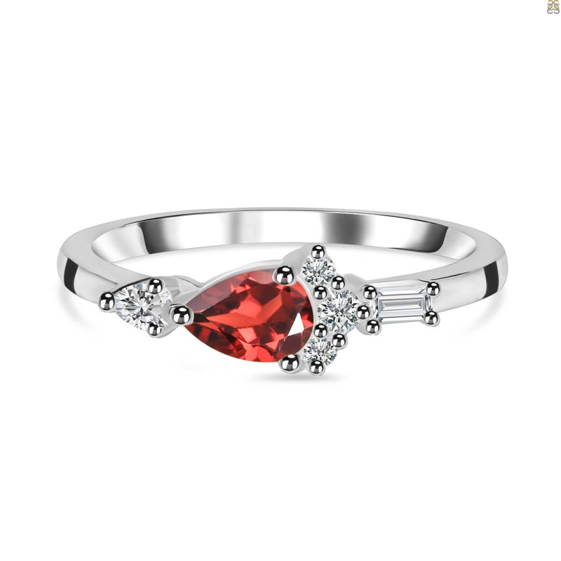 Garnet & White Topaz Ring GAR-RDR-2389.