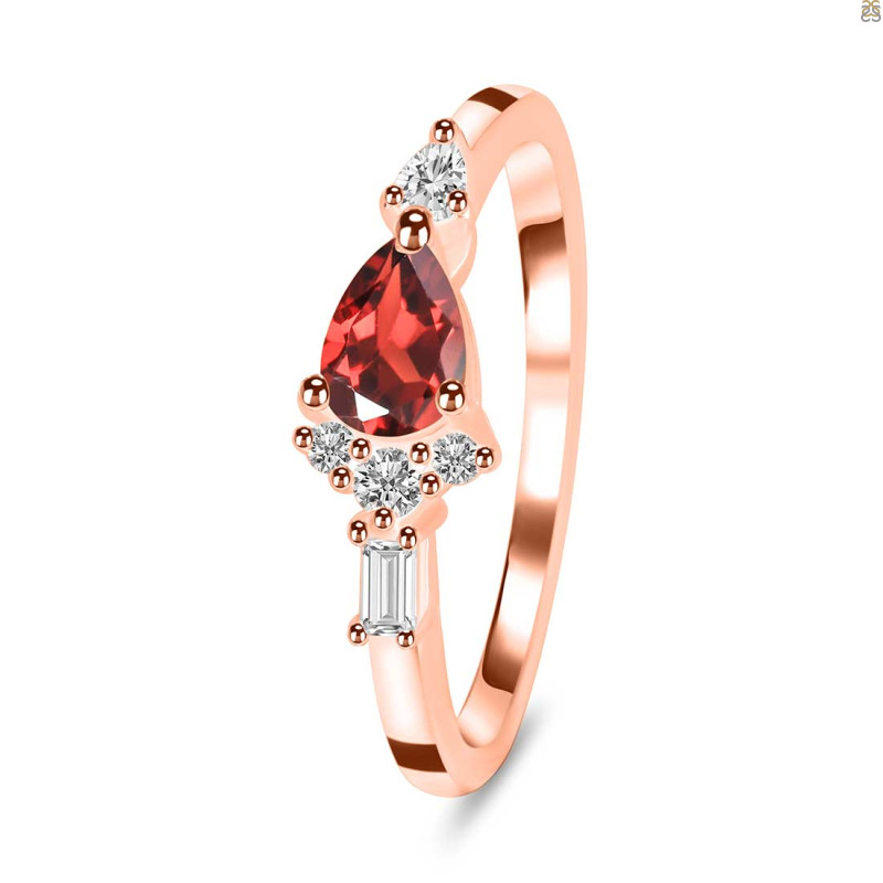 Garnet & White Topaz Ring GAR-RDR-2389.