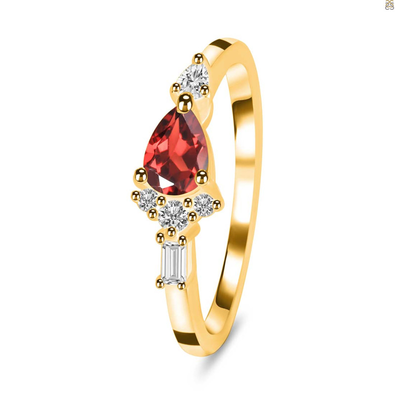 Garnet & White Topaz Ring GAR-RDR-2389.