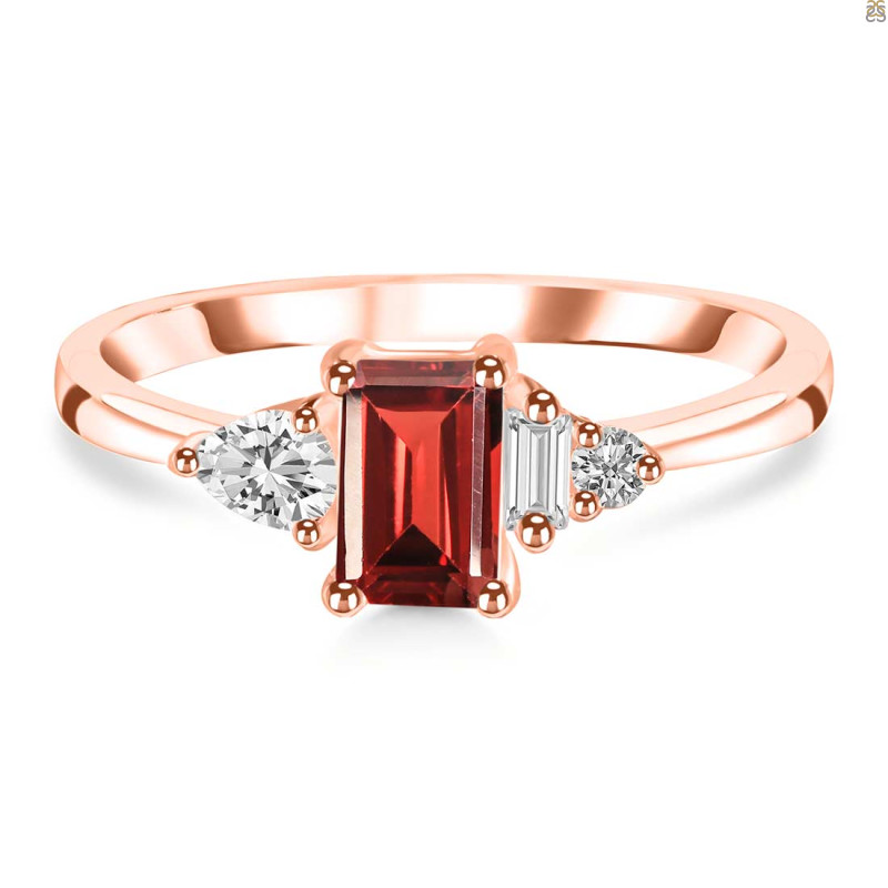 Garnet & White Topaz Ring GAR-RDR-2397.