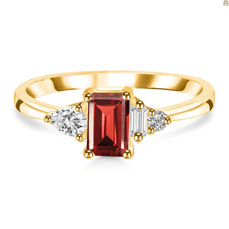 Garnet & White Topaz Ring GAR-RDR-2397.