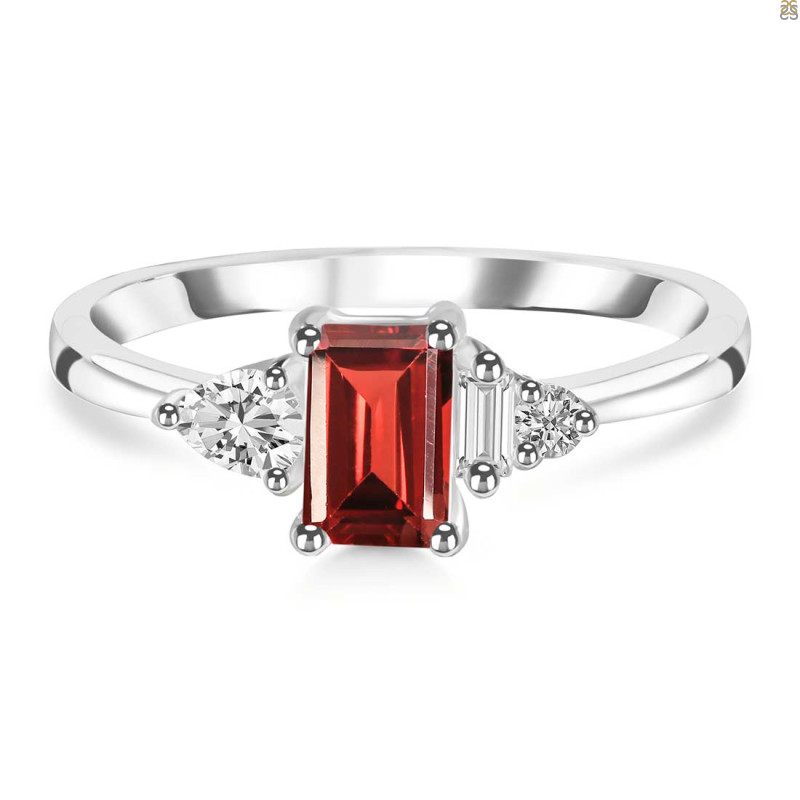 Garnet & White Topaz Ring GAR-RDR-2397.