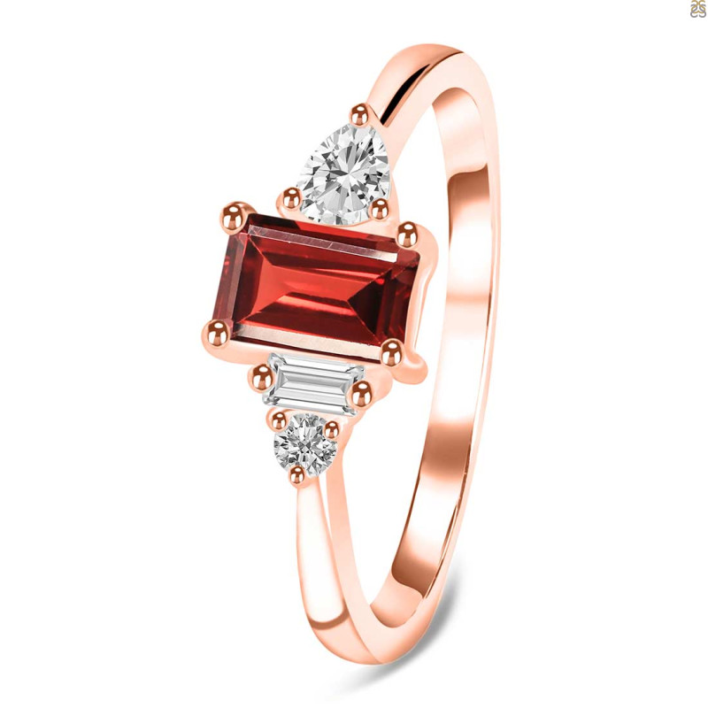Garnet & White Topaz Ring GAR-RDR-2397.