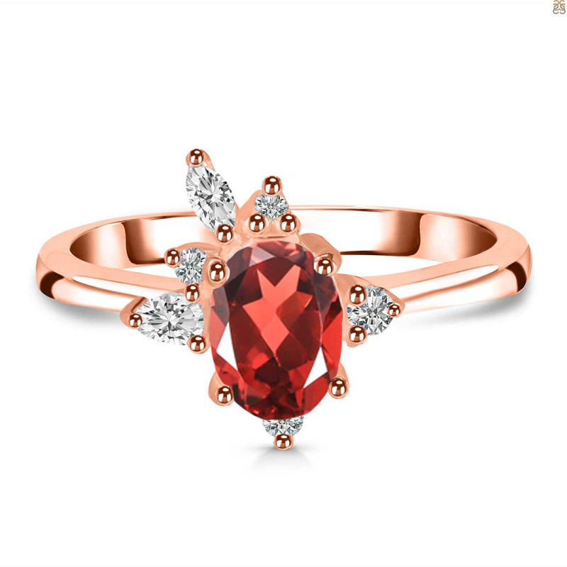 Garnet & White Topaz Ring GAR-RDR-2398.