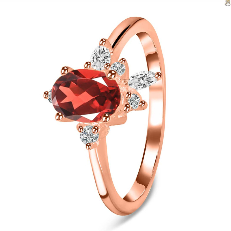 Garnet & White Topaz Ring GAR-RDR-2398.