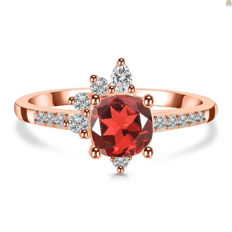 Garnet & White Topaz Ring GAR-RDR-2404.