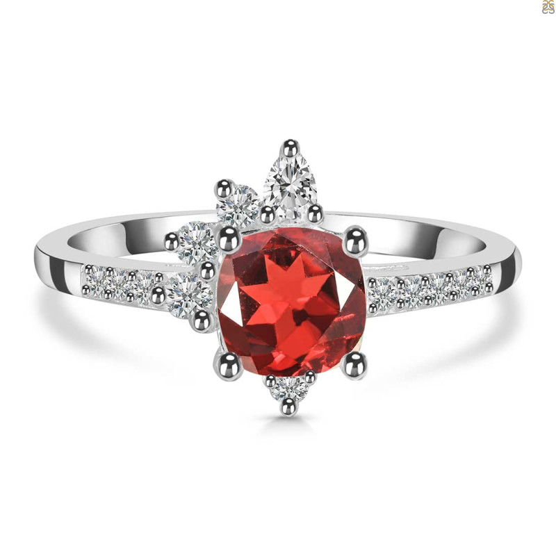 Garnet & White Topaz Ring GAR-RDR-2404.