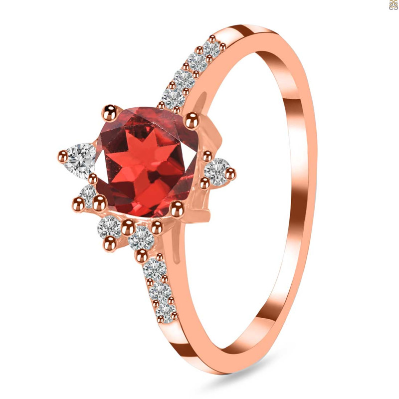 Garnet & White Topaz Ring GAR-RDR-2404.