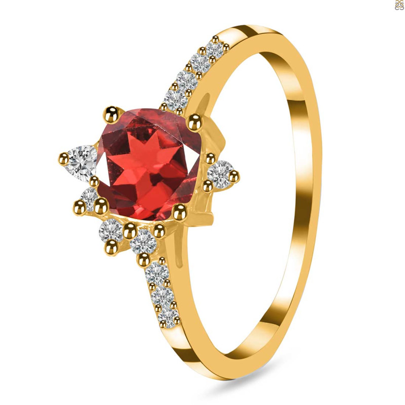 Garnet & White Topaz Ring GAR-RDR-2404.