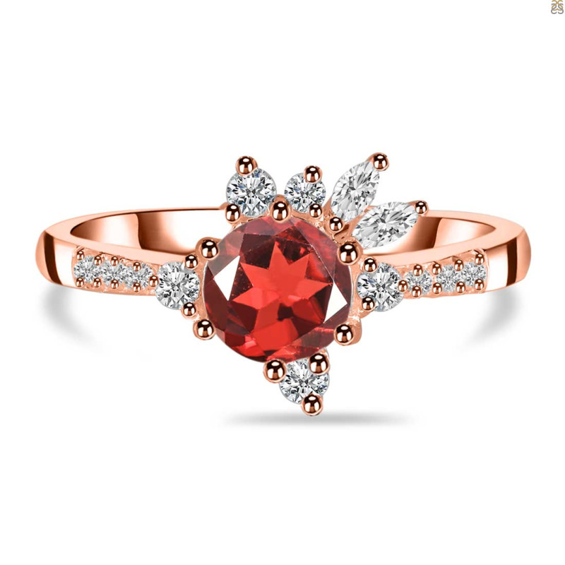 Garnet & White Topaz Ring GAR-RDR-2406.