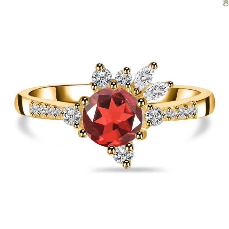 Garnet & White Topaz Ring GAR-RDR-2406.