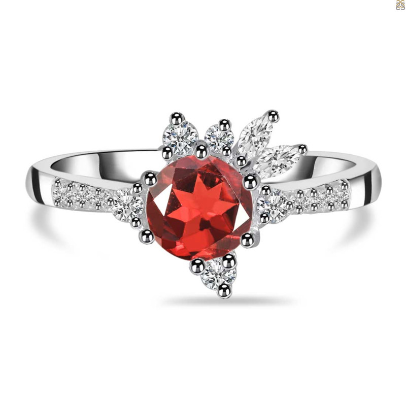 Garnet & White Topaz Ring GAR-RDR-2406.
