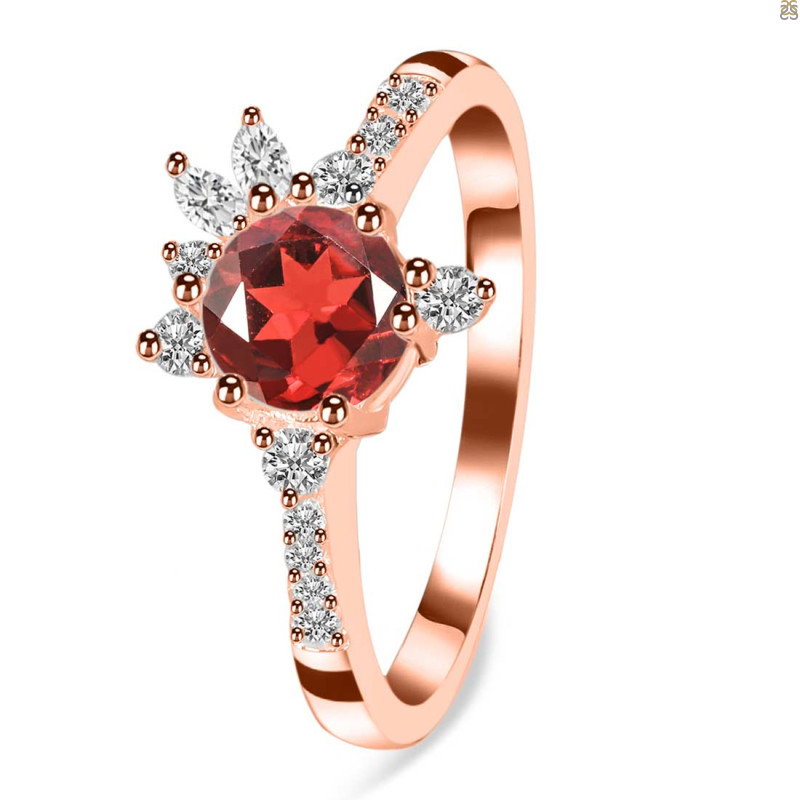 Garnet & White Topaz Ring GAR-RDR-2406.