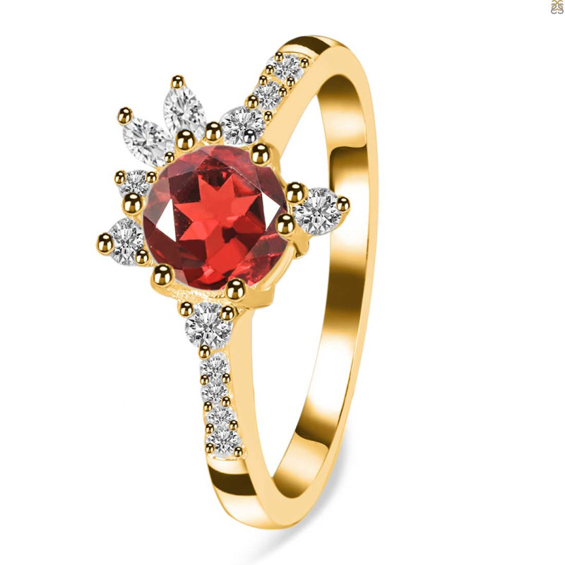 Garnet & White Topaz Ring GAR-RDR-2406.