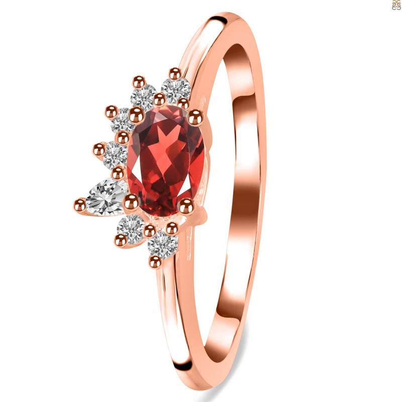 Garnet & White Topaz Ring GAR-RDR-2418.