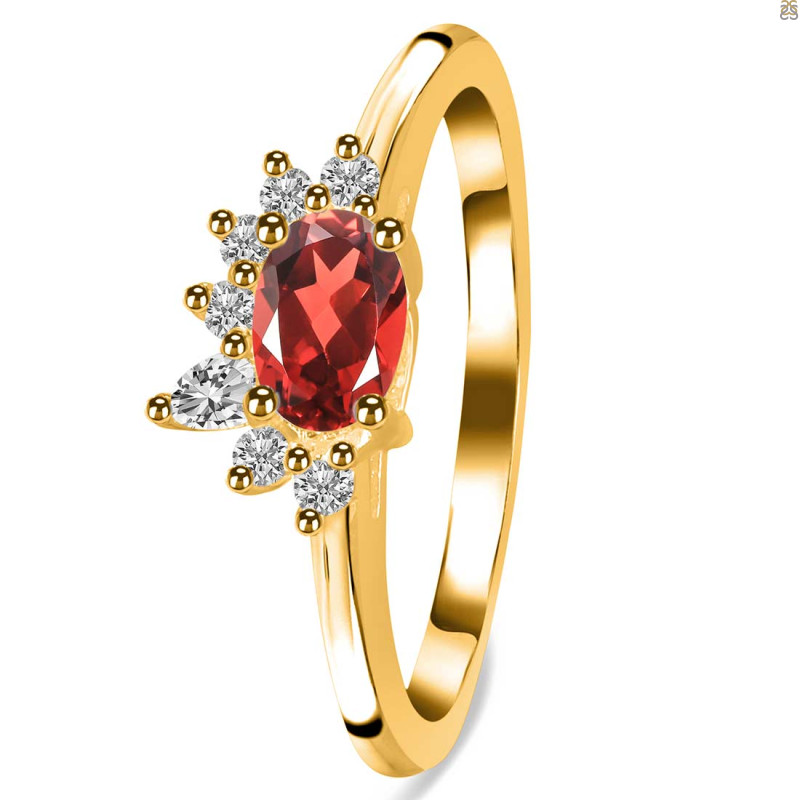 Garnet & White Topaz Ring GAR-RDR-2418.