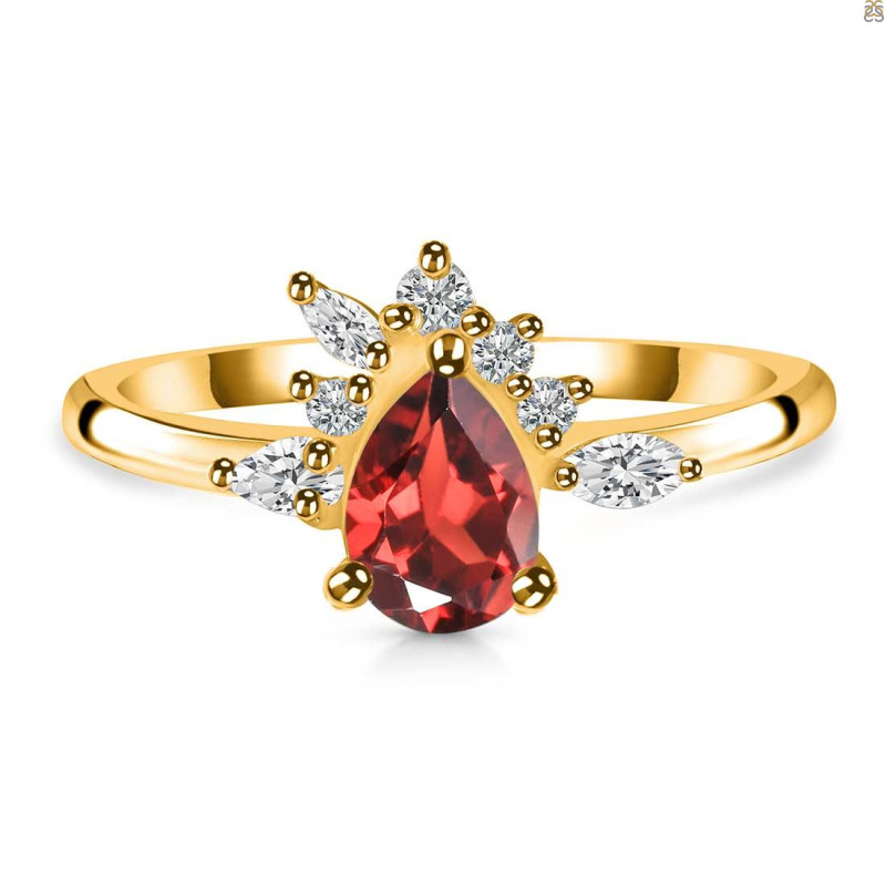 Garnet & White Topaz Ring GAR-RDR-2431.