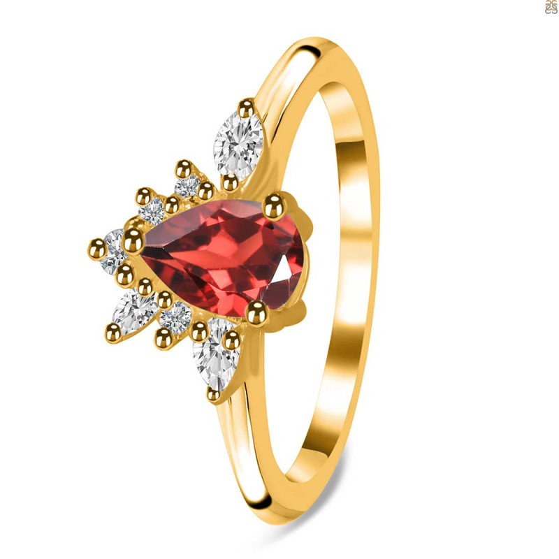 Garnet & White Topaz Ring GAR-RDR-2431.