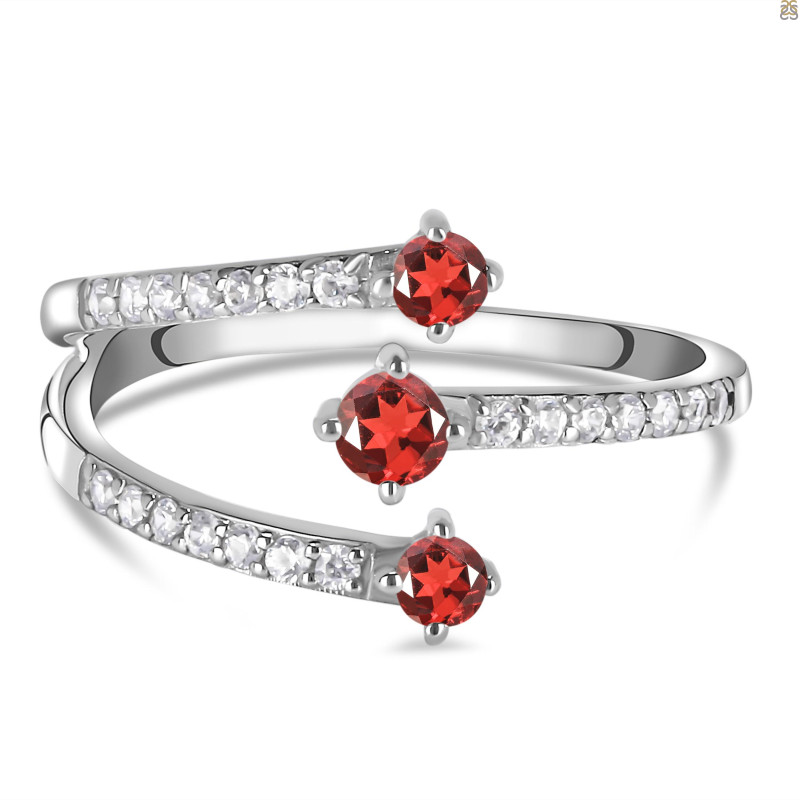 Garnet & White Topaz Ring GAR-RDR-2520.