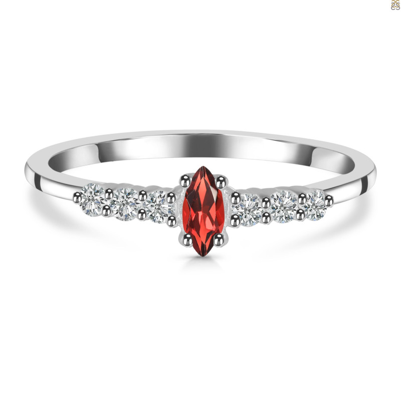 Garnet & White Topaz Ring GAR-RDR-2532.