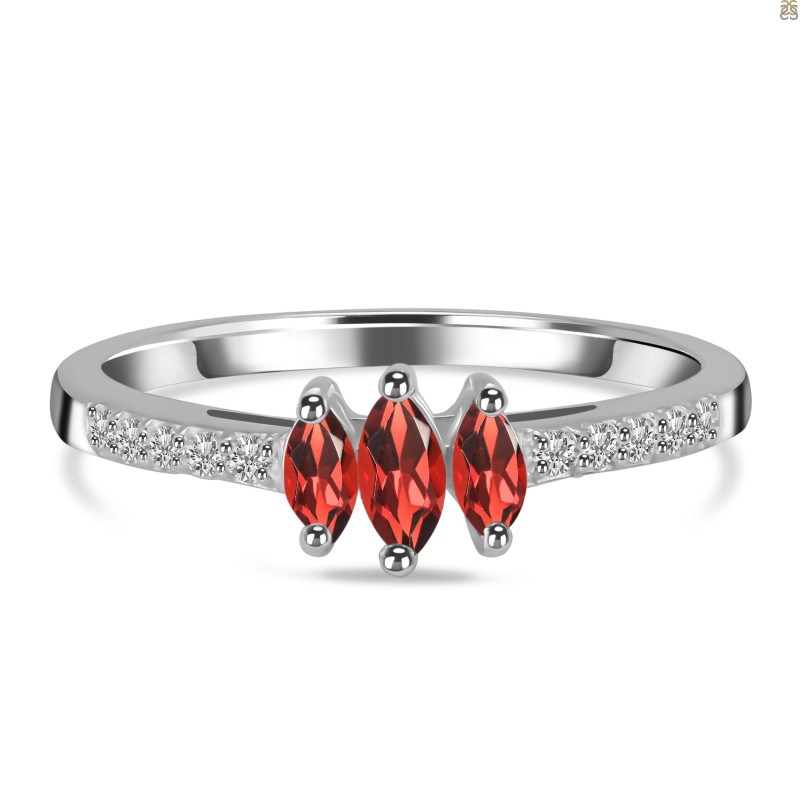 Garnet & White Topaz Ring GAR-RDR-2540.