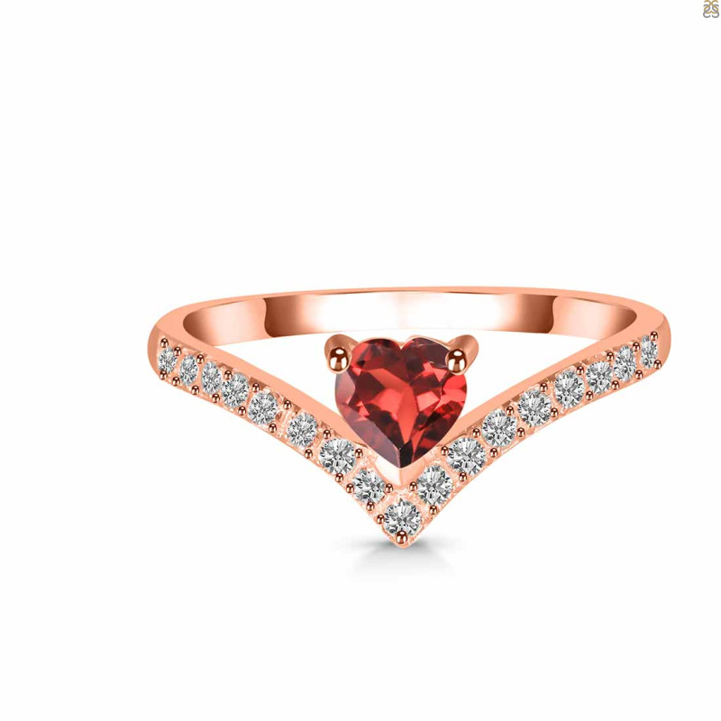 Garnet & White Topaz Ring GAR-RDR-2749.