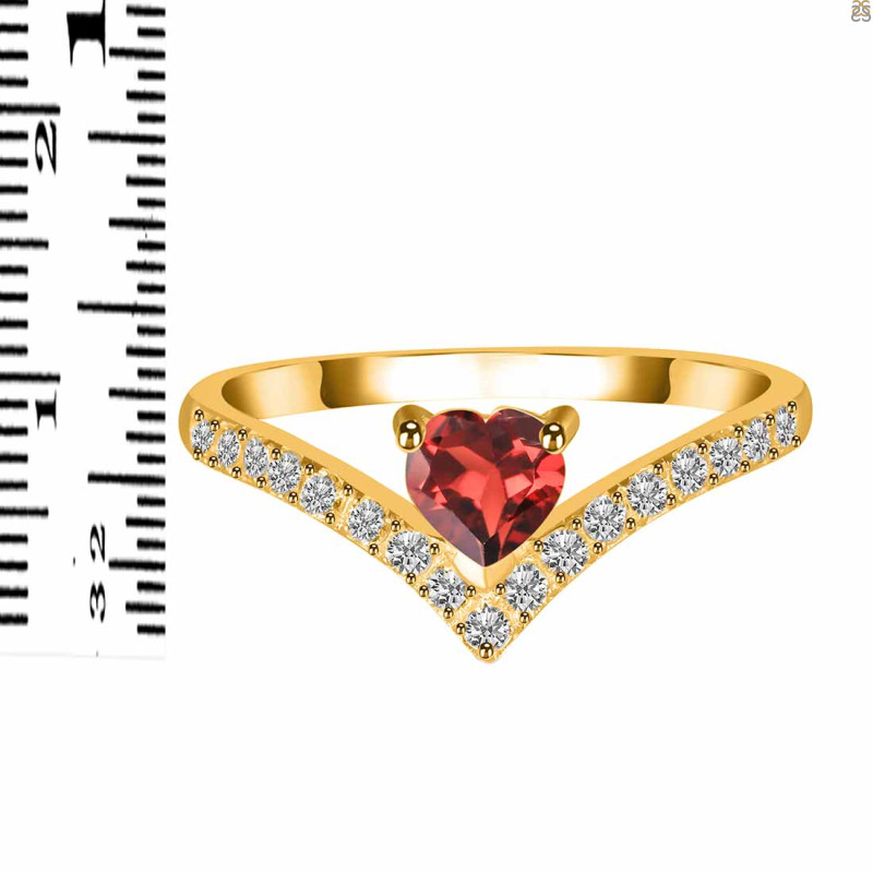 Garnet & White Topaz Ring GAR-RDR-2749.
