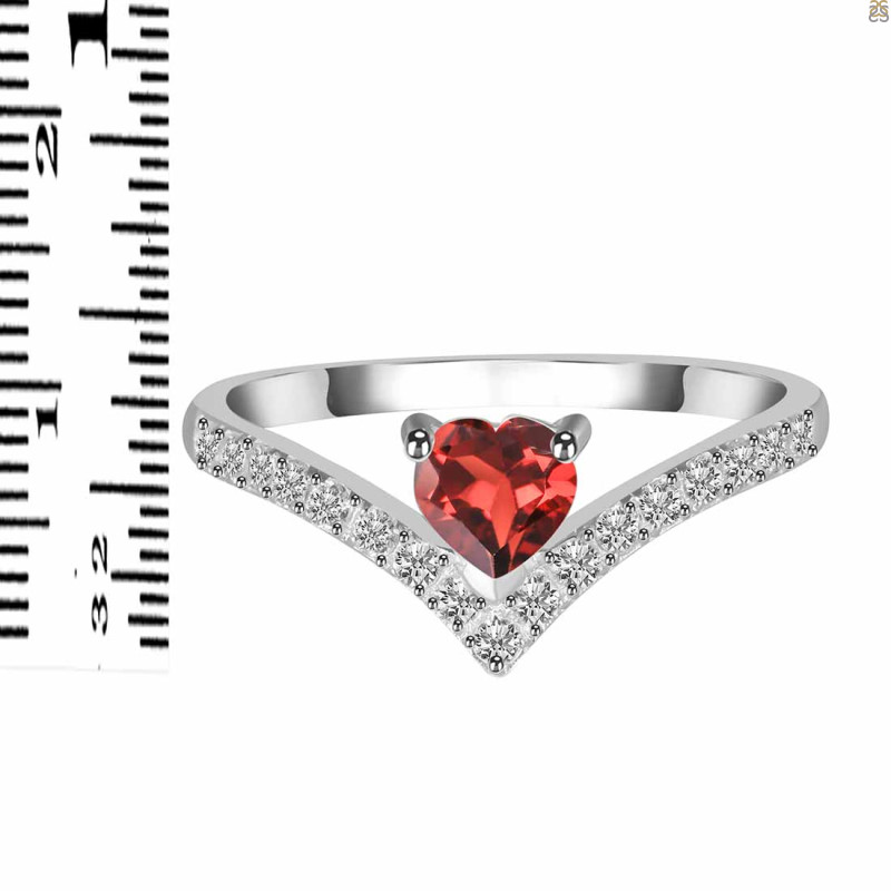 Garnet & White Topaz Ring GAR-RDR-2749.