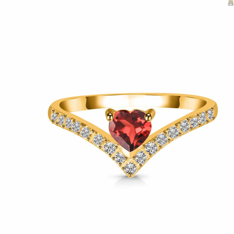 Garnet & White Topaz Ring GAR-RDR-2749.