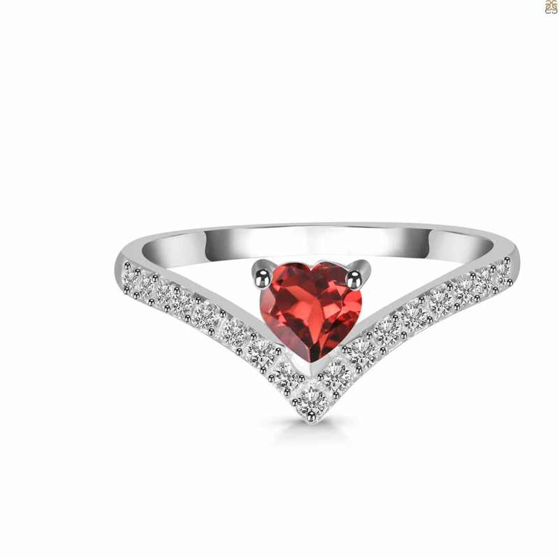 Garnet & White Topaz Ring GAR-RDR-2749.