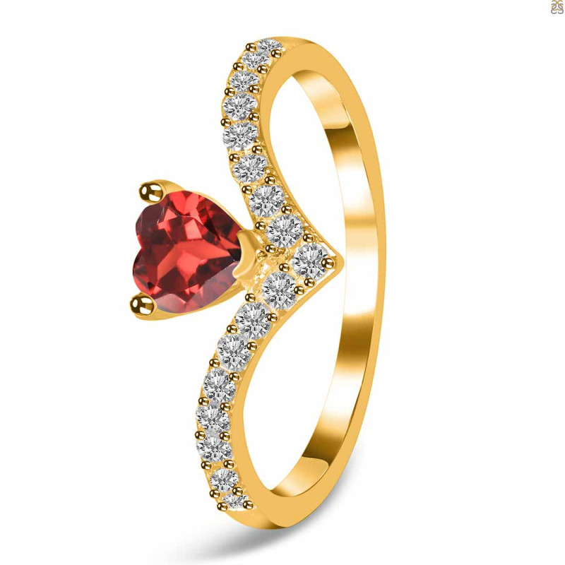 Garnet & White Topaz Ring GAR-RDR-2749.