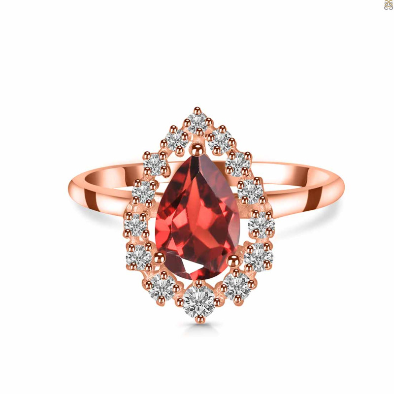 Garnet & White Topaz Ring GAR-RDR-2770.