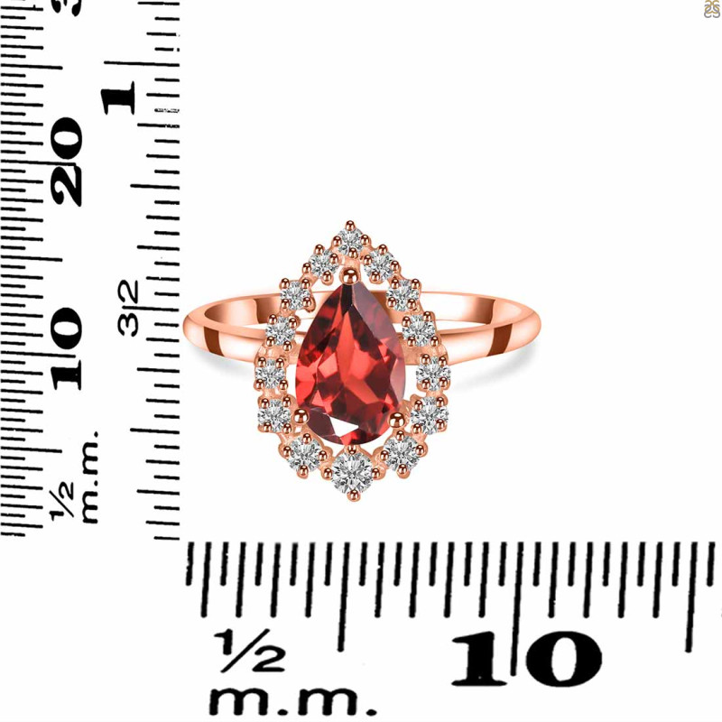 Garnet & White Topaz Ring GAR-RDR-2770.