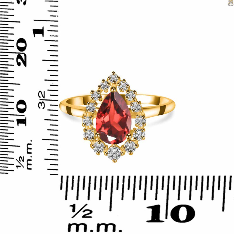 Garnet & White Topaz Ring GAR-RDR-2770.