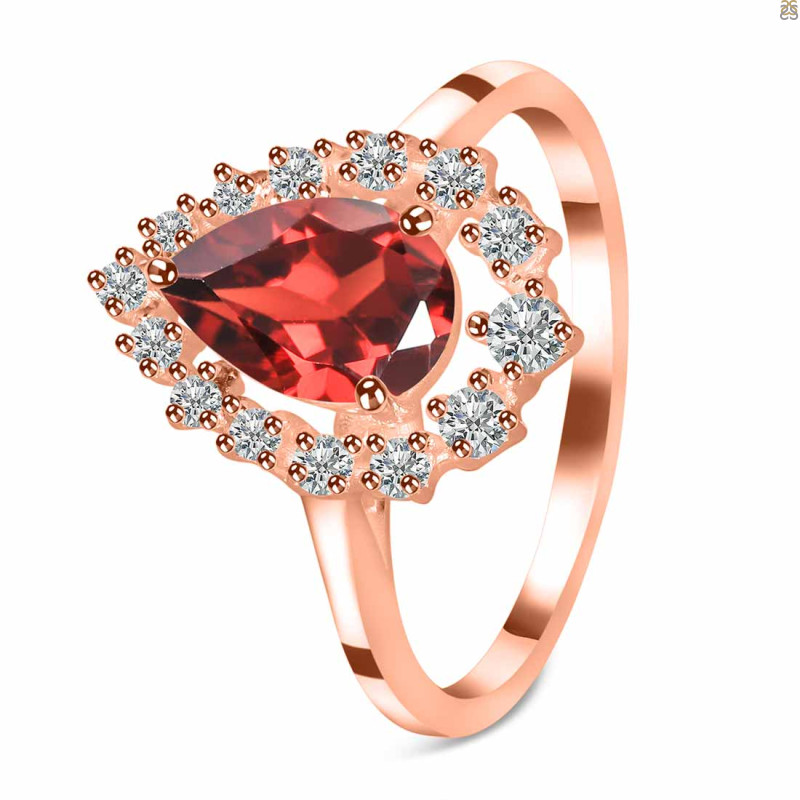 Garnet & White Topaz Ring GAR-RDR-2770.