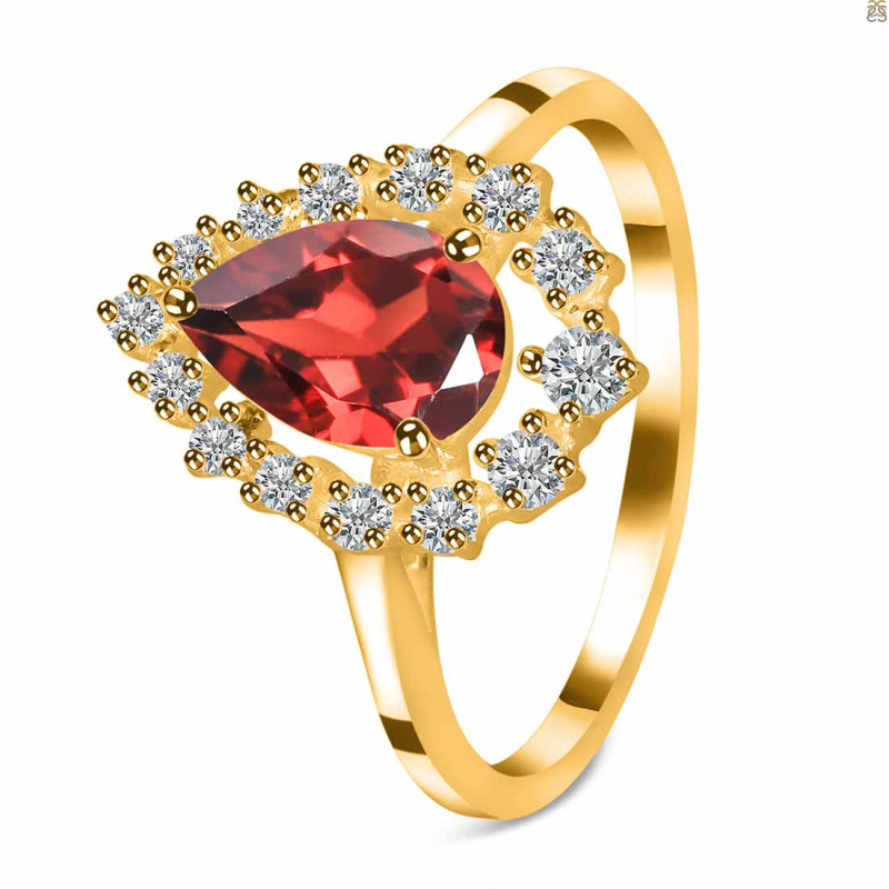 Garnet & White Topaz Ring GAR-RDR-2770.
