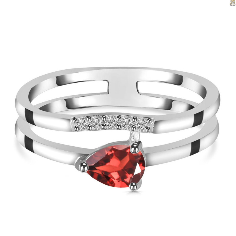 Garnet & White Topaz Ring GAR-RDR-2862.