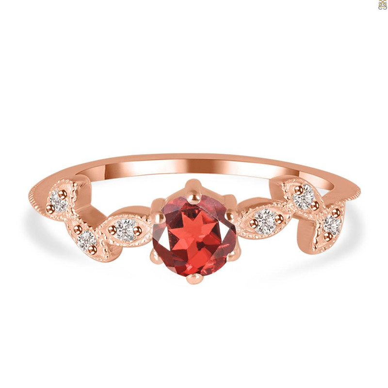 Garnet & White Topaz Ring GAR-RDR-2981.