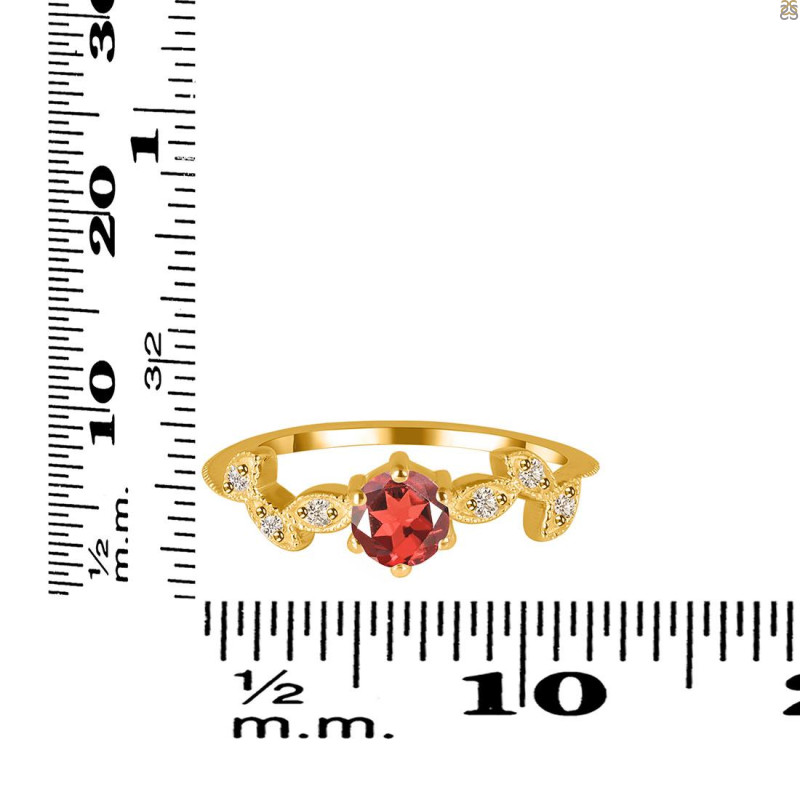 Garnet & White Topaz Ring GAR-RDR-2981.